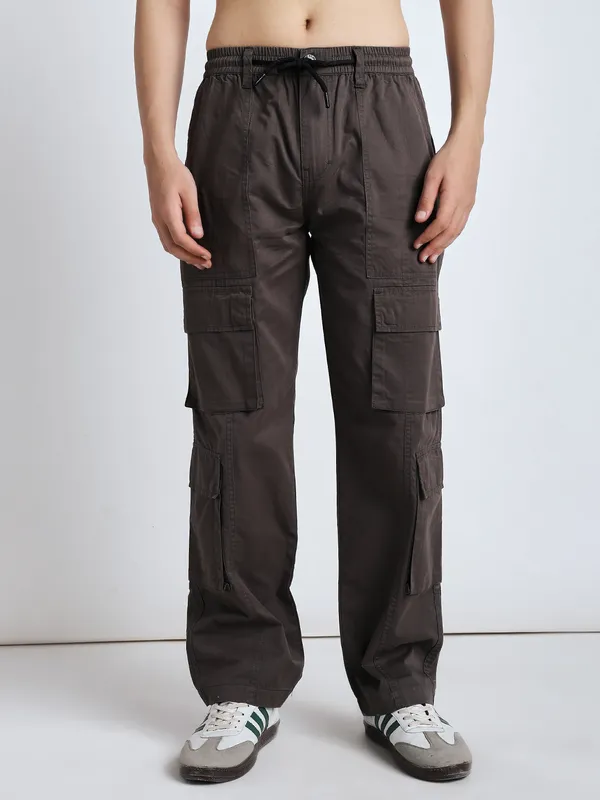 Dark_Brown_Cotton_Premium_&_Comfortable_Cargo_Pant_For_Men