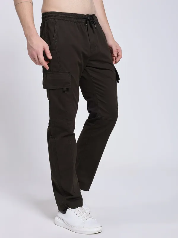 Dark_Brown_Cotton_Premium_&_Comfortable_Cargo_Pant_For_Men