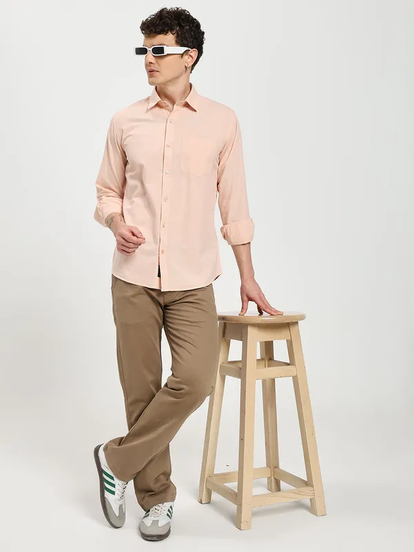 Orange_Cotton_Premium_&_Comfortable_Shirt_For_Men