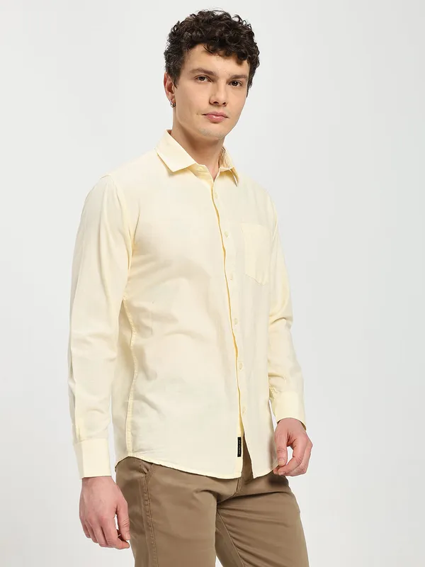 Yellow_Cotton_Premium_&_Comfortable_Shirt_For_Men