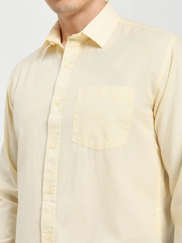 Yellow_Cotton_Premium_&_Comfortable_Shirt_For_Men