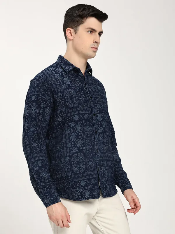 Blue_Cotton_Premium_&_Comfortable_Shirt_For_Men