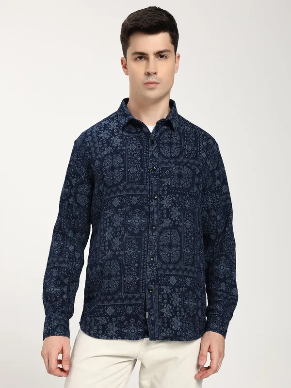 Blue_Cotton_Premium_&_Comfortable_Shirt_For_Men