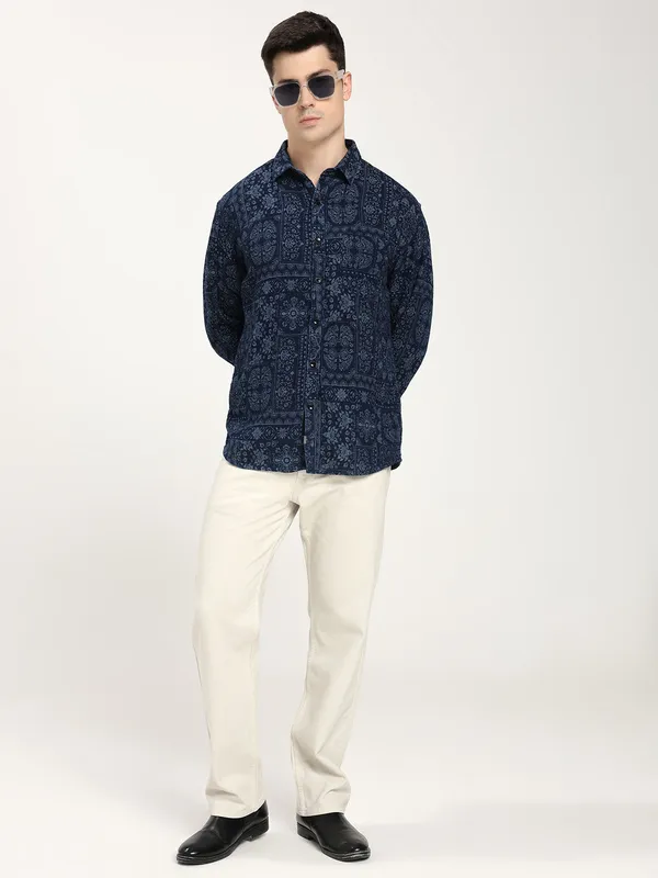 Blue_Cotton_Premium_&_Comfortable_Shirt_For_Men
