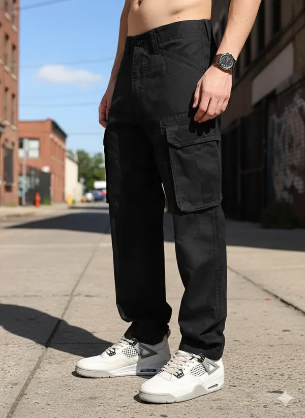 Black_Cotton_Premium_&_Comfortable_Cargo_Pant_For_Men