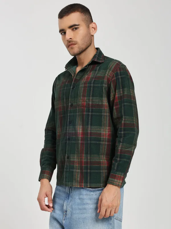 Green_&_Red_Cotton_Premium_&_Comfortable_Shirt_For_Men