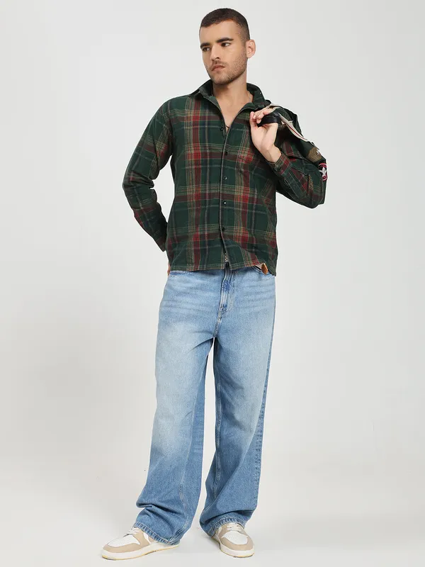 Green_&_Red_Cotton_Premium_&_Comfortable_Shirt_For_Men