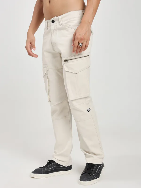 Cream_Cotton_Premium_&_Comfortable_Cargo_Pant_For_Men