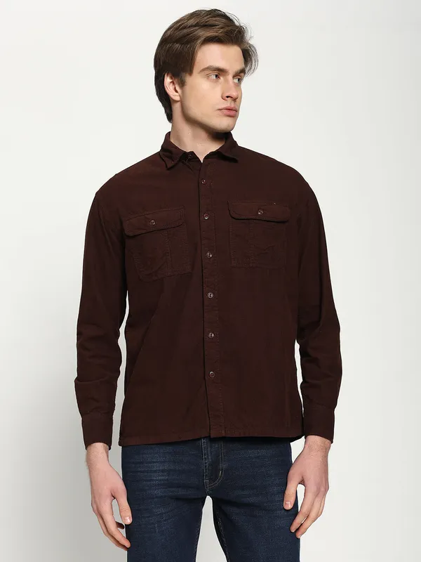 Maroon_Cotton_Premium_&_Comfortable_Shirt_For_Men