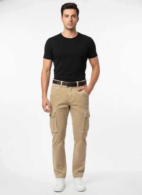 Beige_Cotton_Premium_&_Comfortable_Cargo_Pant_For_Men