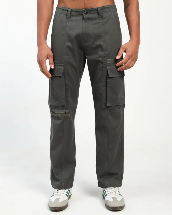 Dark_Grey_Lycra_Premium_&_Comfortable_Cargo_Pant_For_Men
