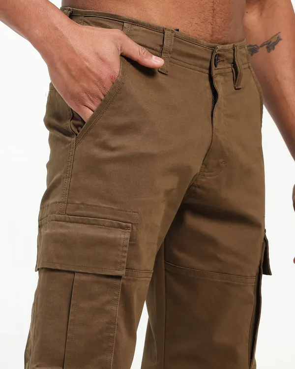 Dark_Brown_Cotton_Lycra_Premium_&_Comfortable_Cargo_Pant_For_Men