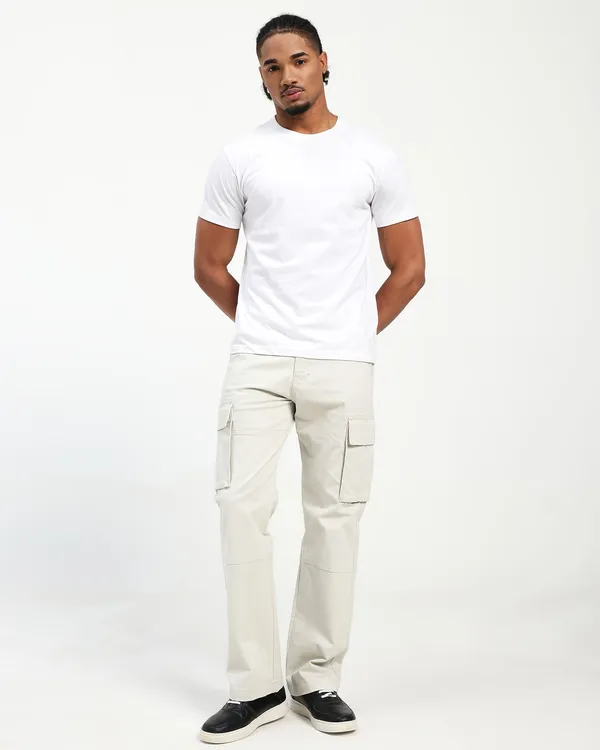 Cream_Cotton_Lycra_Premium_&_Comfortable_Cargo_Pant_For_Men