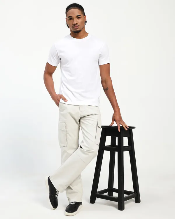 Cream_Cotton_Lycra_Premium_&_Comfortable_Cargo_Pant_For_Men