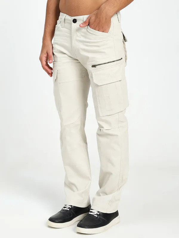 Cream_Cotton_Lycra_Premium_&_Comfortable_Cargo_Pant_For_Men