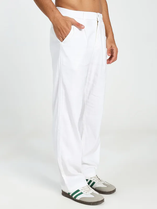 White_Cotton_Lycra_Premium_&_Comfortable_Korean_Pant_For_Men