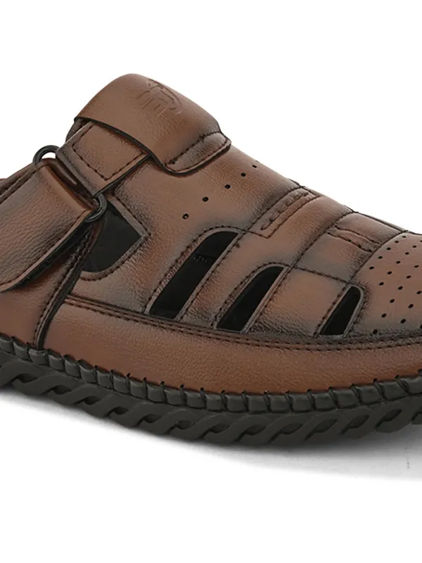 Tan_Synthetic_Leather_Breathable_Roman_Shoes_For_Men