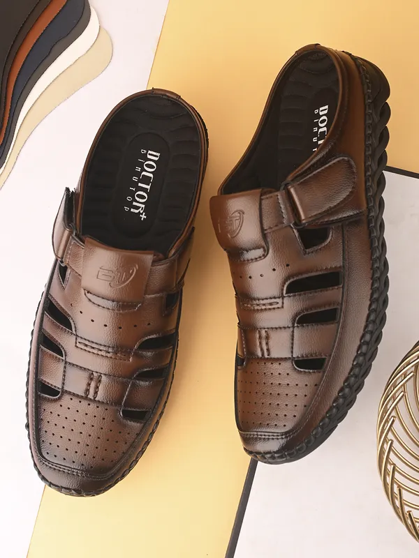 Tan_Synthetic_Leather_Breathable_Roman_Shoes_For_Men