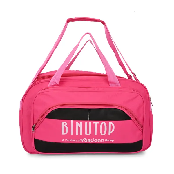 BINUTOP_Heavy_Dutty_Fabric_Travel_Luggage_Duffle_Bag_(Pink,_50_litres_25Inch)