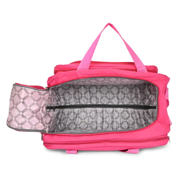 BINUTOP_Heavy_Dutty_Fabric_Travel_Luggage_Duffle_Bag_(Pink,_50_litres_25Inch)