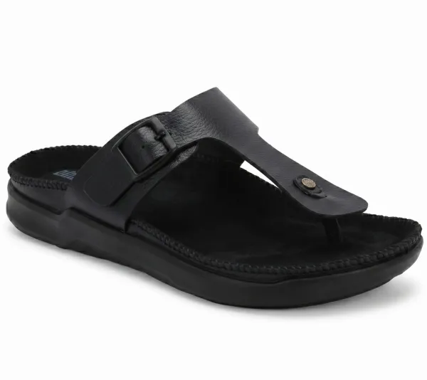 BLACK_Synthetic_Leather_Breathable_Pu_Insole_Slipper_For_Men