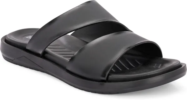BLACK_Synthetic_Leather_Breathable_Pu_Insole_Slipper_For_Men