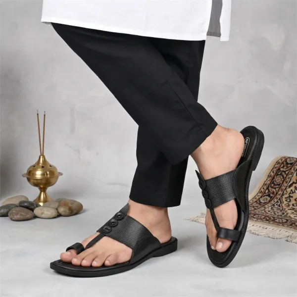 Black_Men's_Leather_Kolhapuri_Design_Sandals_–_Toe_Loop_Slip-On_Ethnic_Slippers_with_Anti-Slip_Sole