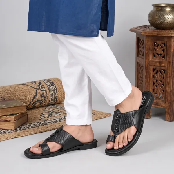 Black_Men's_Leather_Kolhapuri_Design_Sandals_–_Toe_Loop_Slip-On_Ethnic_Slippers_with_Anti-Slip_Sole