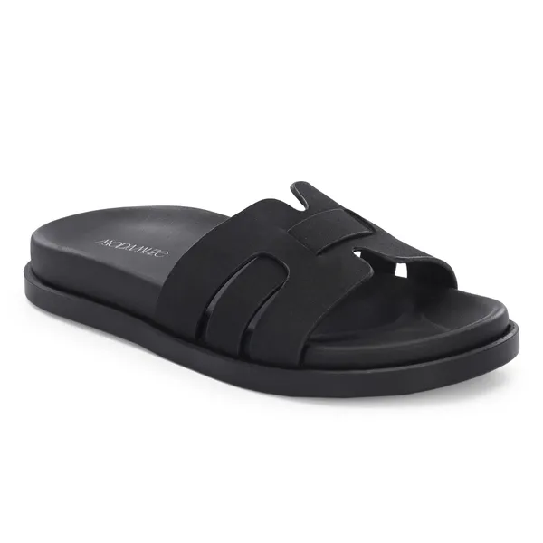 Black_Synthetic_Leather_Breathable_Pu_Insole_Slipper_For_Women