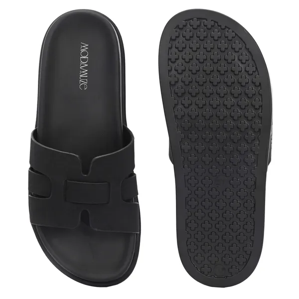 Black_Synthetic_Leather_Breathable_Pu_Insole_Slipper_For_Women