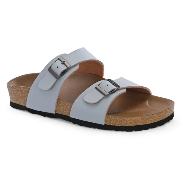 Blue_Synthetic_Leather_Breathable_Pu_Insole_Slipper_For_Women