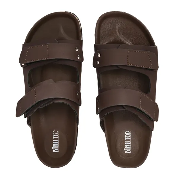 Brown_Synthetic_Leather_Breathable_Pu_Insole_Slipper_For_Men