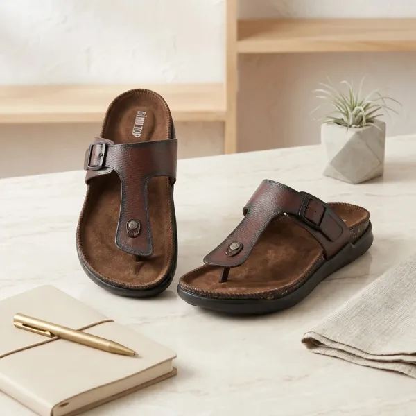 Brown_Synthetic_Leather_Breathable_Pu_Insole_Slipper_For_Men