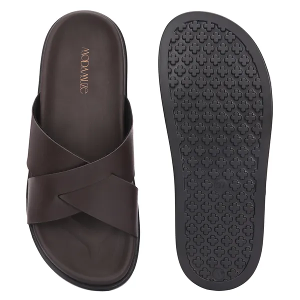 Brown_Synthetic_Leather_Breathable_Pu_Insole_Slipper_For_Women