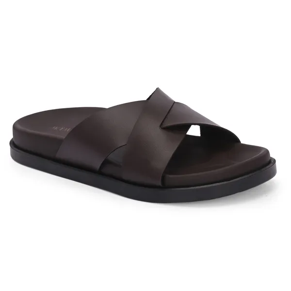 Brown_Synthetic_Leather_Breathable_Pu_Insole_Slipper_For_Women