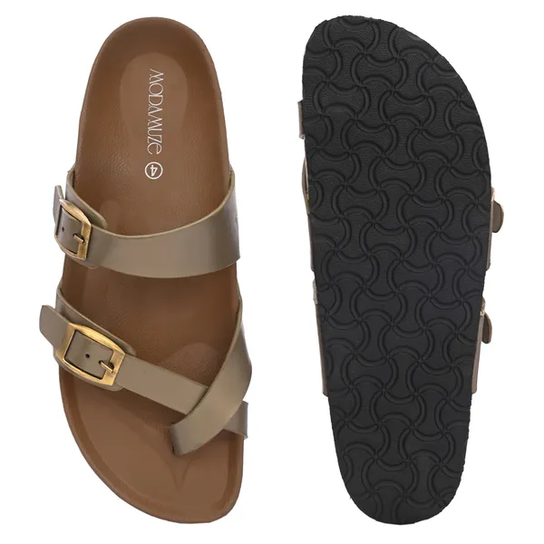 Gold_Synthetic_Leather_Breathable_Pu_Insole_Slipper_For_Women