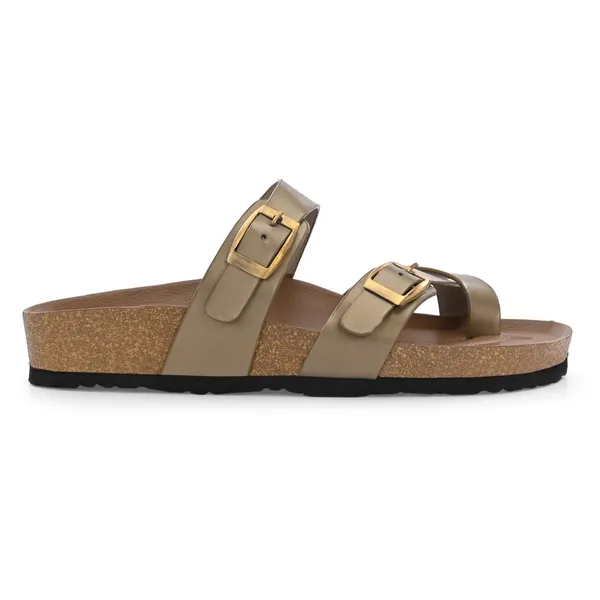 Gold_Synthetic_Leather_Breathable_Pu_Insole_Slipper_For_Women