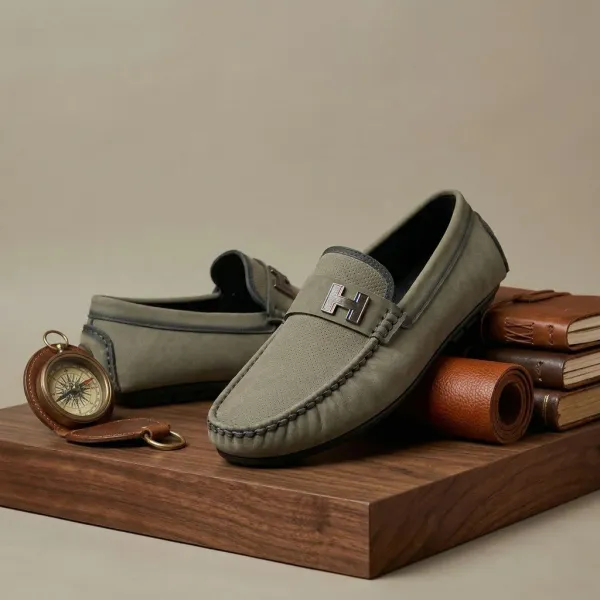 Grey_Soft_Cushined_Padded_Crafted_Black_Shade_Loafers
