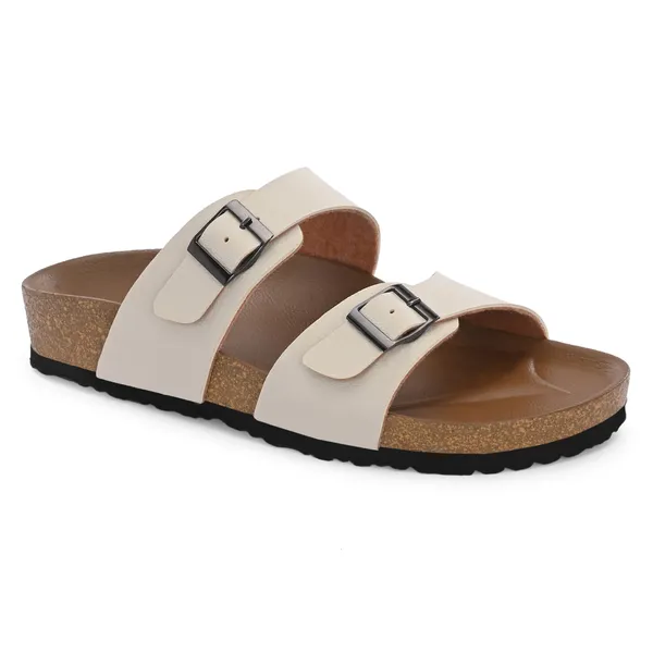 Grey_Synthetic_Leather_Breathable_Pu_Insole_Slipper_For_Women