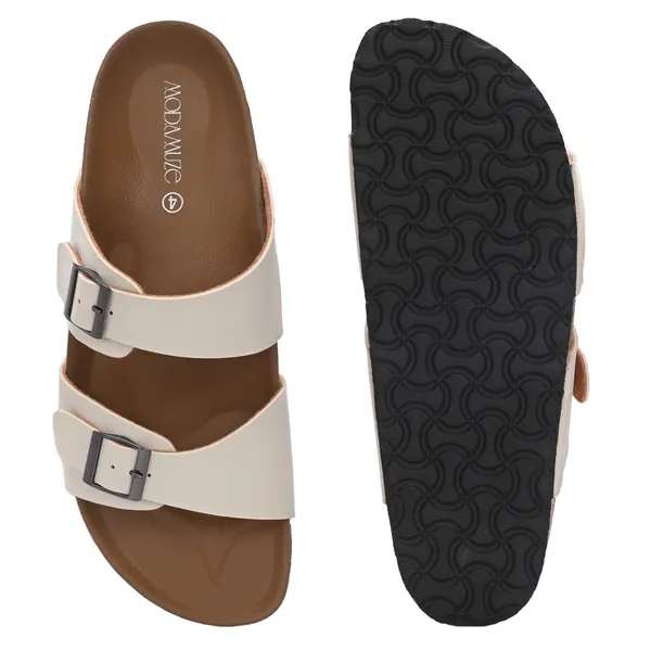 Grey_Synthetic_Leather_Breathable_Pu_Insole_Slipper_For_Women