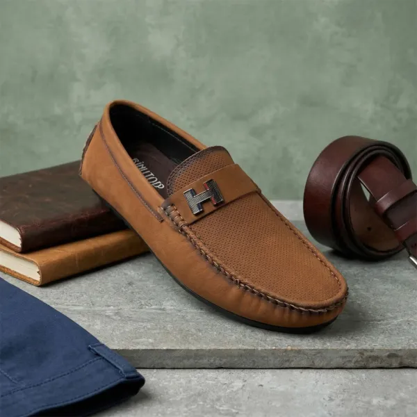 Tan_Soft_Cushined_Padded_Crafted_Black_Shade_Loafers
