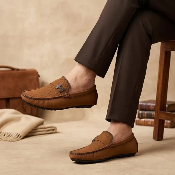 Tan_Soft_Cushined_Padded_Crafted_Black_Shade_Loafers