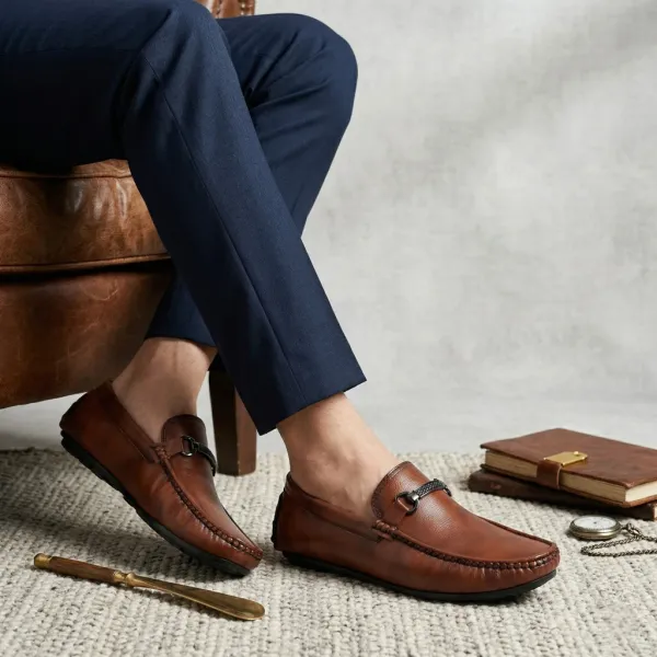 Tan_Soft_Cushioned_Padded_Crafted_Black_Loafers_