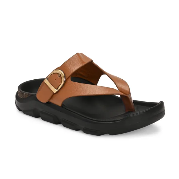 Tan_Synthetic_Leather_Breathable_Pu_Insole_Slipper_For_Men
