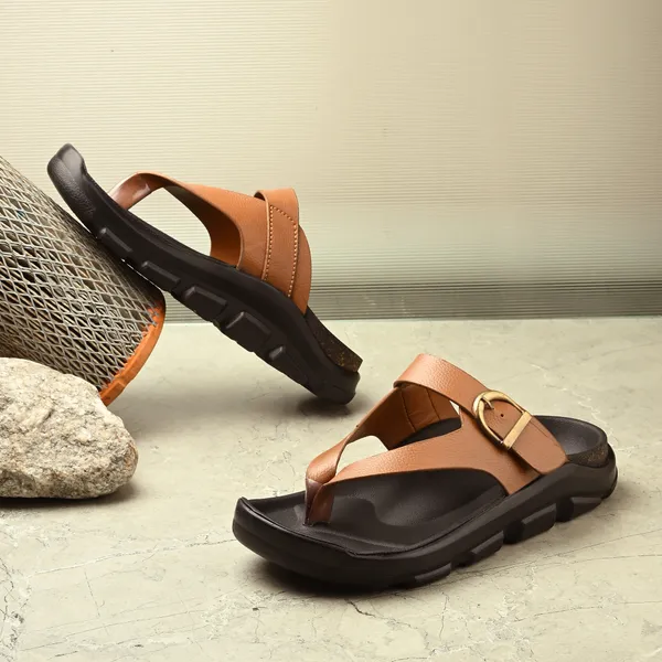 Tan_Synthetic_Leather_Breathable_Pu_Insole_Slipper_For_Men