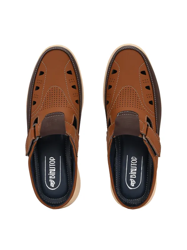 Tan_Synthetic_Leather_Breathable_Roman_Shoes_For_Men