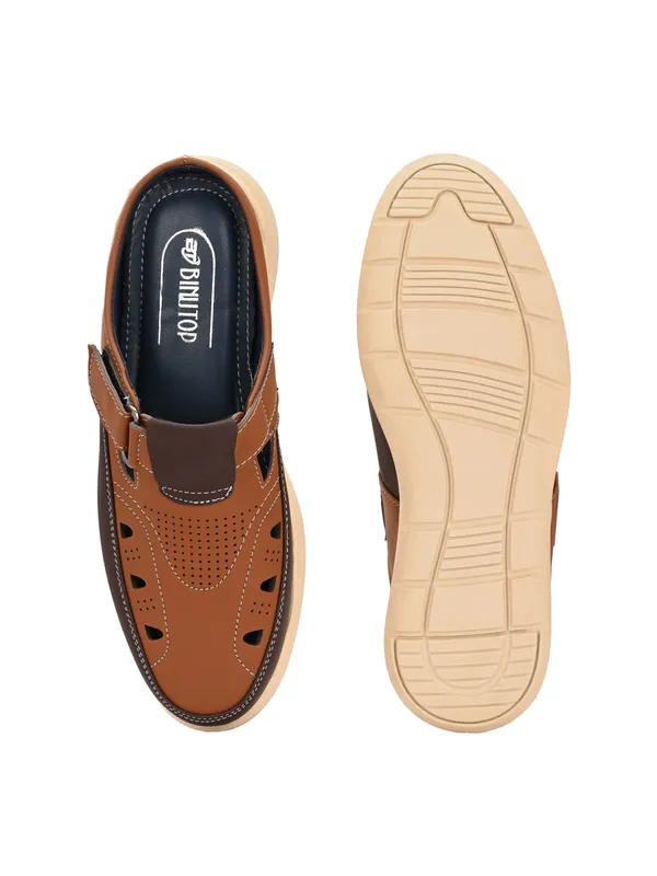 Tan_Synthetic_Leather_Breathable_Roman_Shoes_For_Men