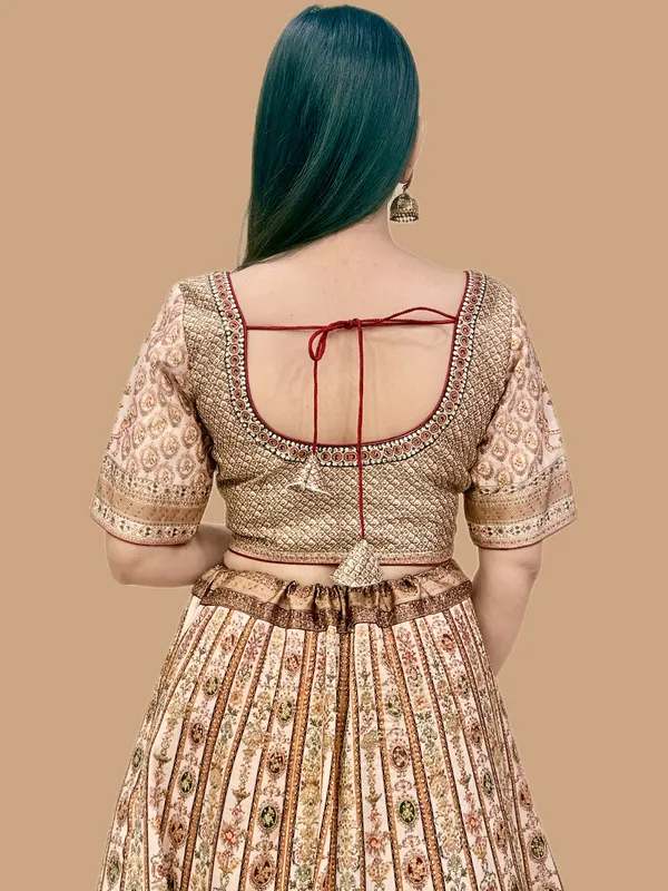 Cream_Swarovski_Stone_Work_Printed_Lehenga_Choli_For_Women_&_Girls