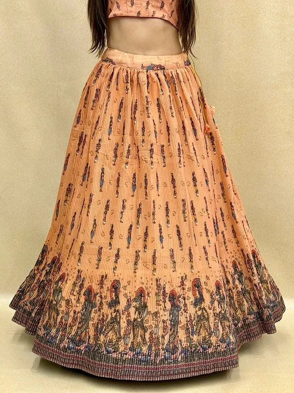 Peach_Chanderi_Fabric_Digital_Print_Lehenga_Choli_For_Women_&_Girls