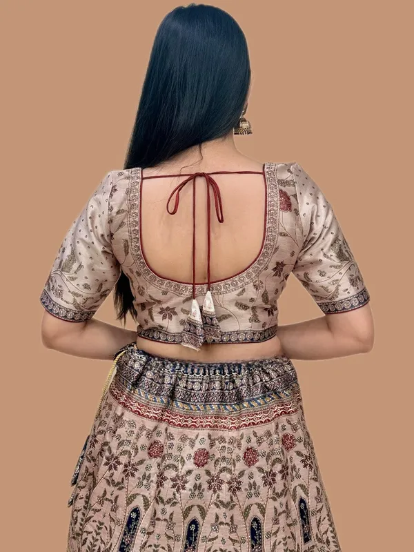 Beige_Swarovski_Stone_Work_Printed_Lehenga_Choli_For_Women_&_Girls